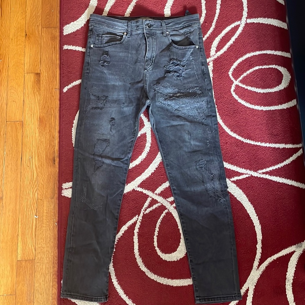 Zara Man’s distressed grey denim